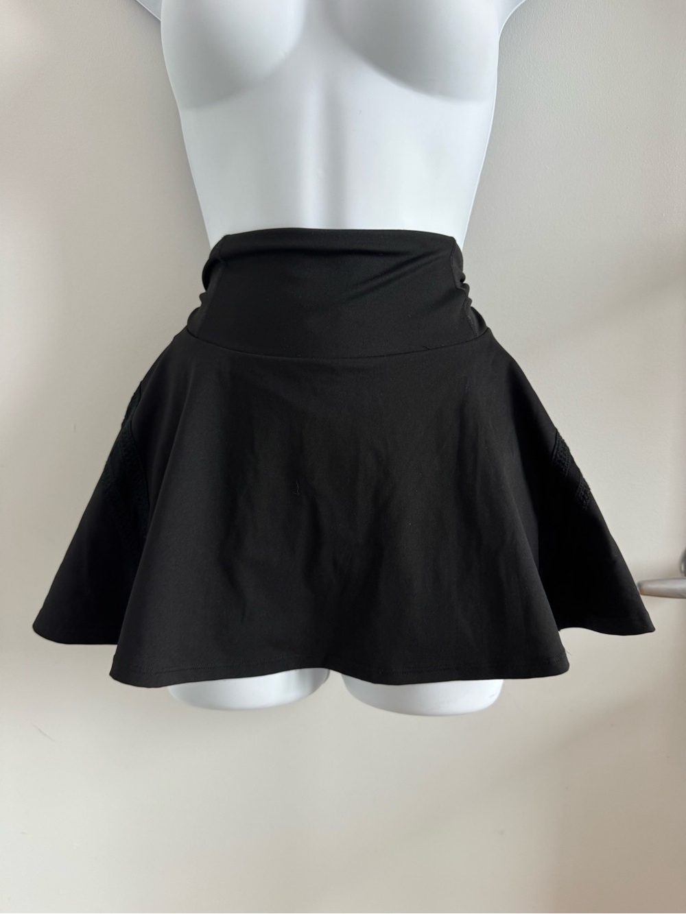 Black Mini Flared Athletic Tennis Skirt